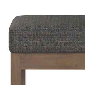 English Elm Milltown Small Footstool Ottoman - Elegant Ebony Tweed For Versatile Seating & Stylish Accents B136P159089
