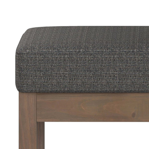 English Elm Milltown Small Footstool Ottoman - Elegant Ebony Tweed For Versatile Seating & Stylish Accents B136P159089