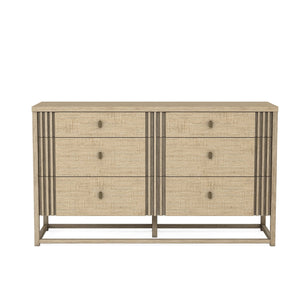 A.R.T. Furniture North Side Dresser - Transitional Elegance In Shale Finish With 6 Drawers, Cedar Lining & Organizers Brown Parrawood Solids,Quarter Figured,Fiddle Ash Veneer,Metal 269130-2556