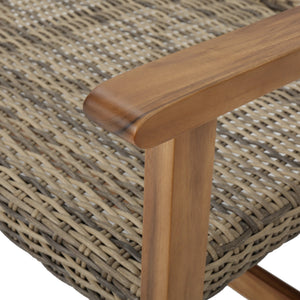 English Elm Christopher Knight Home® - HAMPTON Acacia Wood & Wicker Loveseat Natural Grey with Iron Frame, Weather-Resistant, Sturdy Design 60396.00WTC
