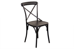 Porter Designs Porter Odeon Gray Metal Dining Chairs Set Of 2 - Elegant X Back Design For Chic Dining Spaces Gray Metal 07-196-02-5174