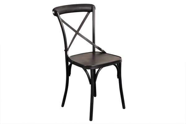 Porter Designs Porter Odeon Gray Metal Dining Chairs Set Of 2 - Elegant X Back Design For Chic Dining Spaces Gray Metal 07-196-02-5174