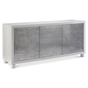 Bernhardt Bernhardt Slater Buffet With Azucar Pine & Silver Cloud Pebbled Metal Overlays, Soft-Close Doors 338132