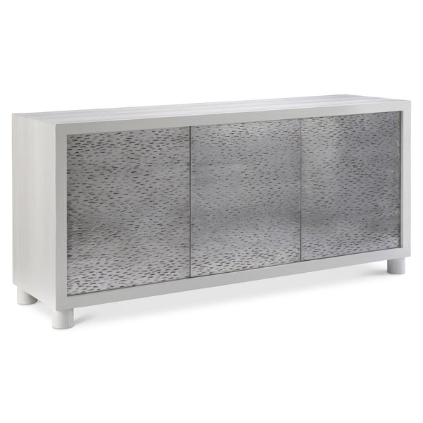 Bernhardt Bernhardt Slater Buffet With Azucar Pine & Silver Cloud Pebbled Metal Overlays, Soft-Close Doors 338132