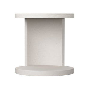 Bernhardt Bernhardt Stratum Side Table — Sculptural Teardrop Accent Table In Mist & Fossil Faux Stone Finishes 325125