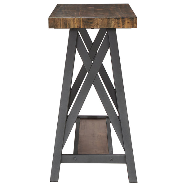 Homelegance By Top-Line Alastor Sofa Table with Shelf Brown MDF