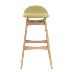 English Elm Christopher Knight Home® - BAR STOOL Stylish Fabric Seat with Small Backrest and Wood Finish, Supportive Comfort for Home Bar Green 58919.00FGTE