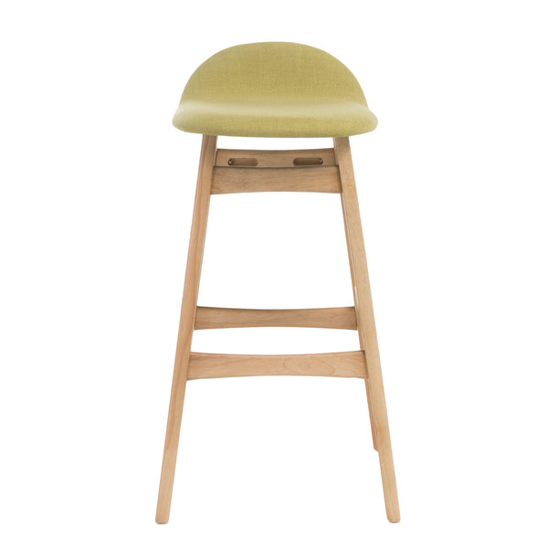 English Elm Christopher Knight Home® - BAR STOOL Stylish Fabric Seat with Small Backrest and Wood Finish, Supportive Comfort for Home Bar Green 58919.00FGTE