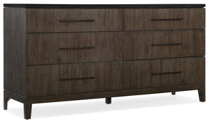 Hooker Furniture Miramar Raphael Six-Drawer Stone-Top Dresser With Bluestone Top, Cedar-Lined Drawers, Jewelry Tray 6202-90002-DKW