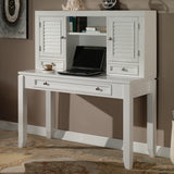 Boca 5 Piece L Shape Desk with Lateral File and Hutch Cottage White BOC-5PC-LDESK-FILE-HTCH Parker House