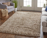 Feizy Rugs Stoneleigh Polyester Hand Tufted Luxury & Glam Rug Tan/Ivory 9' x 12'