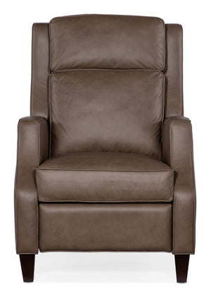 Hooker Furniture Tricia Top-Grain Leather Power Recliner With Usb Port, Adjustable Headrest And Dark Wood Base Grey RC110-PH-094