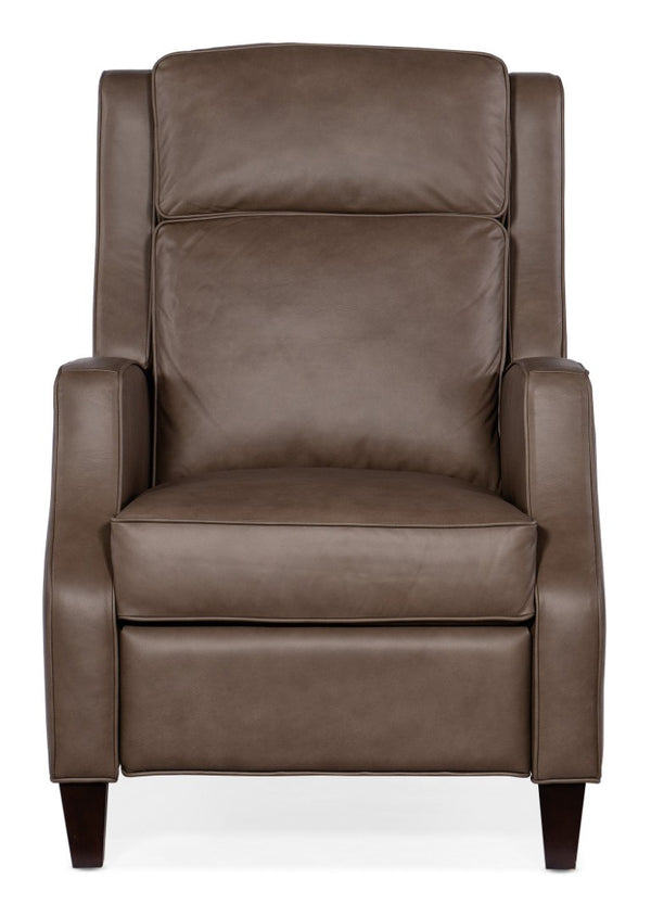 Hooker Furniture Tricia Top-Grain Leather Power Recliner With Usb Port, Adjustable Headrest And Dark Wood Base Grey RC110-PH-094