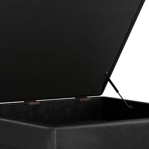 English Elm Owen Xl Square Coffee Table Ottoman - Stylish Distressed Black Storage & Seating Solution B136P159201-GIGA