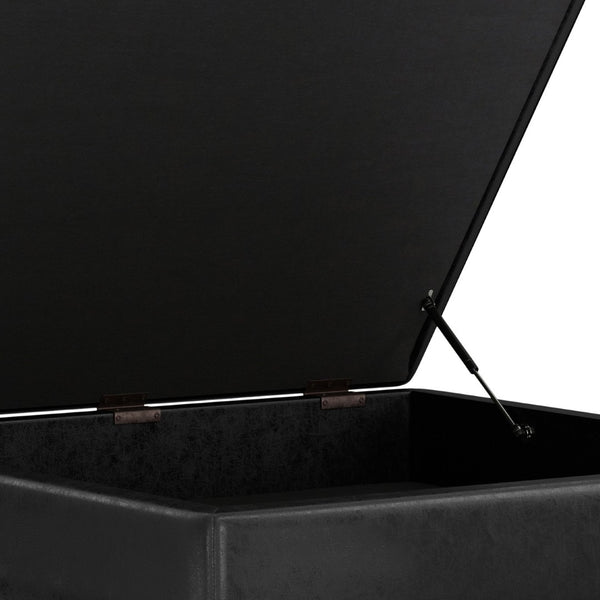 English Elm Owen Xl Square Coffee Table Ottoman - Stylish Distressed Black Storage & Seating Solution B136P159201-GIGA