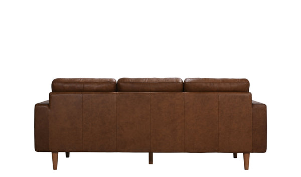 Porter Designs Porter Glisan Mid-century Modern Brown Full-grain Leather Sofa – Timeless Style & Comfort! Brown Leather 02-204-01-7168