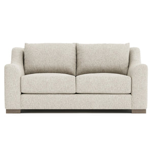 Bernhardt Bernhardt Gabi Loveseat — Made-To-Order Curved Fabric Sofa With Deep Cushions, Knife-Edge Backs, Wood Feet P7085A