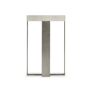 Bernhardt Bernhardt Tempo Wire-Brushed Oak Accent Table With Satin Nickel Bands — Rustic Modern 14"X14"X22" 346116