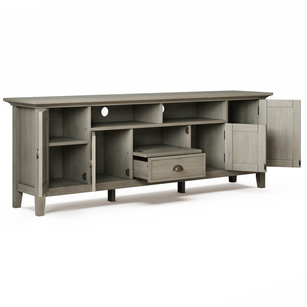 English Elm Redmond 72" Tv Media Stand - Handcrafted Distressed Grey With Ample Storage & Cord Management B136P159539-GIGA