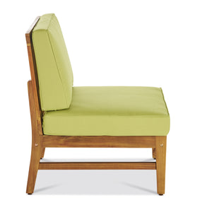 English Elm Perla Armless Accent Chair Tailored Low Profile Upholstered Seat for Living Room Green 58941.00MGRN