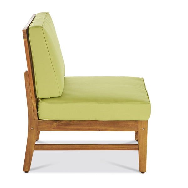 English Elm Perla Armless Accent Chair Tailored Low Profile Upholstered Seat for Living Room Green 58941.00MGRN