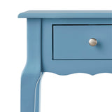 Homelegance By Top-Line Joplin 1-Drawer Wood Storage End Table Blue Rubberwood