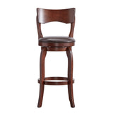 Homelegance By Top-Line Beckham 29-Inch High Back Swivel Bar Stool Brown Rubberwood