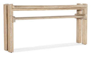 Hooker Furniture Commerce Acacia Console Table With Interlocking Post Design, Narrow Profile, Solid Wood Shelf, Durable Finish Light Brown 7228-80144-80