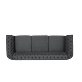 Christopher Knight Home® - Noble House - Parksley Tufted Chesterfield Fabric 3 Seater Sofa