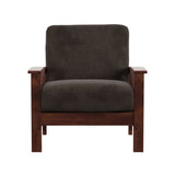 Homelegance By Top-Line Parcell Mission-Style Oak Finish Wood Accent Chair Dark Brown Wood