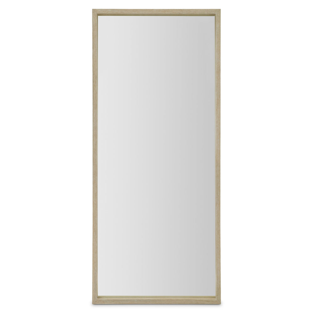 Bernhardt Bernhardt Solaria Floor Mirror 78" — Tall Dune Wood Frame, Rustic-Modern Vertical Statement, Anti-Tip Kit Included 310344