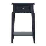 Homelegance By Top-Line Joplin 1-Drawer Wood Storage End Table Black Rubberwood