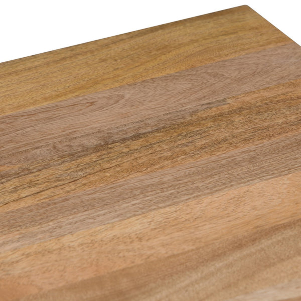 English Elm Hunter End Table - Handcrafted Solid Mango Wood With Industrial Metal Legs - Versatile Accent Piece B136P158731