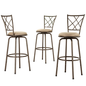 Homelegance By Top-Line Donaghy Cross Back Adjustable Swivel Stools (Set of 3) Bronze Engineered Wood