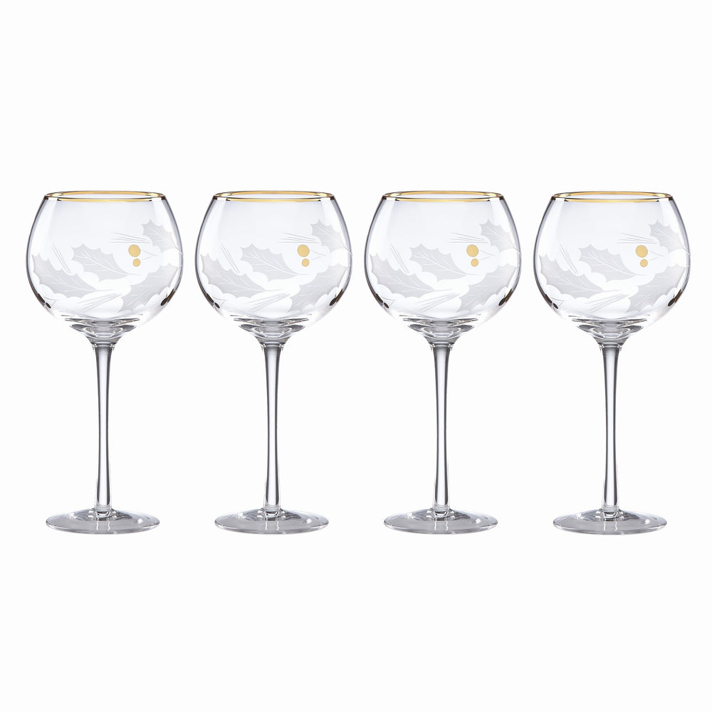 Lenox Holiday Gold 4-Piece Balloon Glass Set Clear, NO COLOR GLASS,CRYSTAL 886857