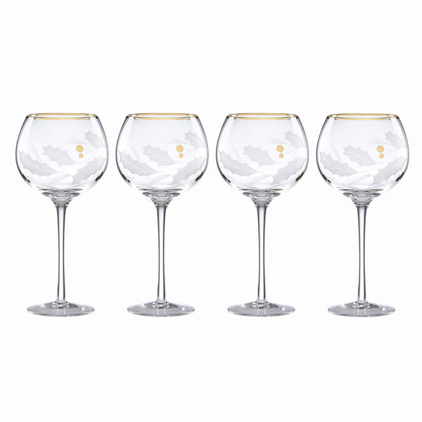Lenox Holiday Gold 4-Piece Balloon Glass Set Clear, NO COLOR GLASS,CRYSTAL 886857