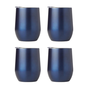 Lenox Cambridge 12 Oz Insulated Navy Wine Tumblers, Set of 4 NO COLOR METAL ECWWN4BLR2DS