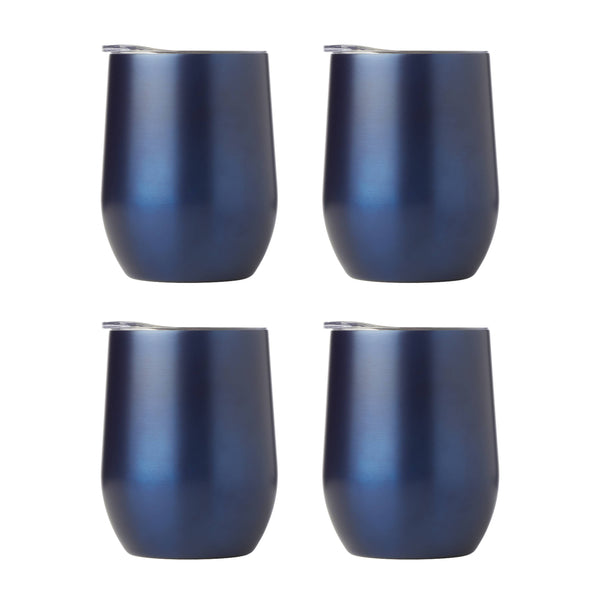 Lenox Cambridge 12 Oz Insulated Navy Wine Tumblers, Set of 4 NO COLOR METAL ECWWN4BLR2DS