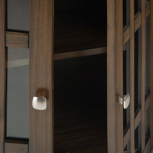 English Elm Bedford Low Storage Media Cabinet - Rustic Charm With Glass Doors & Adjustable Shelves For Versatile Use B136P158479