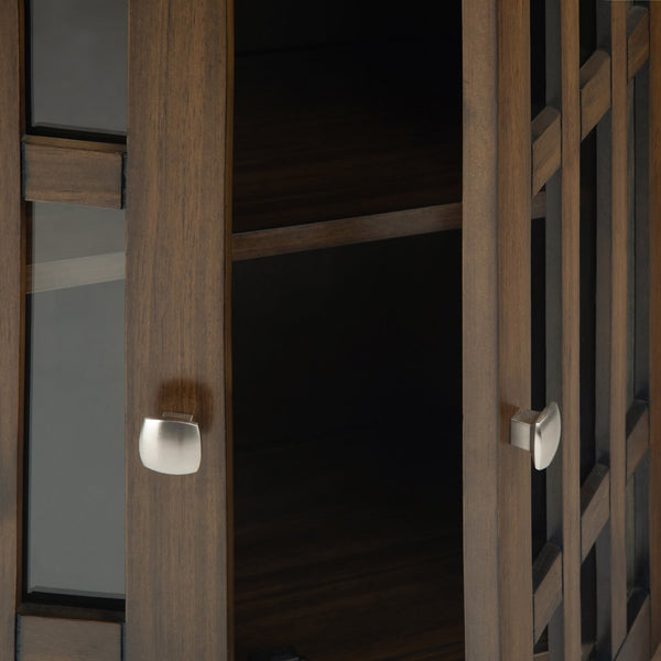 English Elm Bedford Low Storage Media Cabinet - Rustic Charm With Glass Doors & Adjustable Shelves For Versatile Use B136P158479