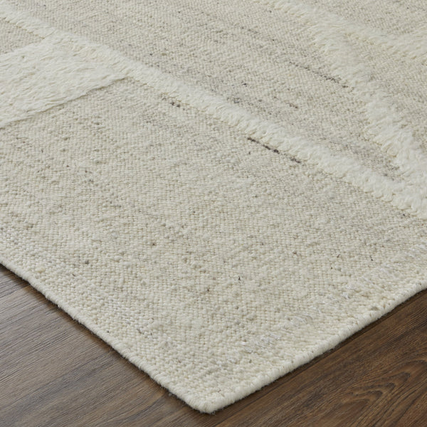 Feizy Rugs Ashby Hand-woven Wool Rug - Timeless Geometric Design In Muted Neutrals For Elegant Spaces Tan,Ivory Wool Ash8908fbgeivye50