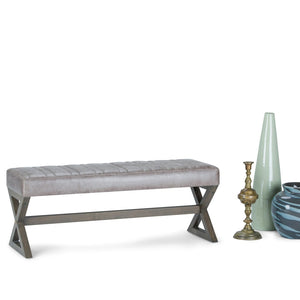 English Elm Salinger - Elegant Large Ottoman Bench In Distressed Grey Taupe - Versatile Seating For Any Room B136P159217-GIGA