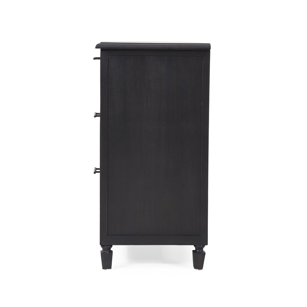 English Elm Christopher Knight Home® - 3 DRAWER DRESSER Dark Grey Acacia Wood with Cane Webbing Accents, 3-Drawer Storage Chest, 36"W x 36"H 71932.00DGRY