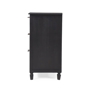 English Elm Christopher Knight Home® - 3 DRAWER DRESSER Dark Grey Acacia Wood with Cane Webbing Accents, 3-Drawer Storage Chest, 36"W x 36"H 71932.00DGRY