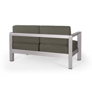 English Elm Aviara Outdoor Loveseat Lightweight Aluminum Frame Deep Seat Patio Lounge 64078.00