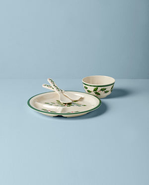 Lenox Holiday Children's 4-Piece Dinner Set Red & Green, IVORY MELAMINE 885787