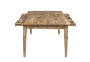 Porter Designs Porter Berkshire Solid Wood Dining Table - Rustic Farmhouse Charm With 6 Storage Drawers, Brown Brown Wood 07-117-01-6643