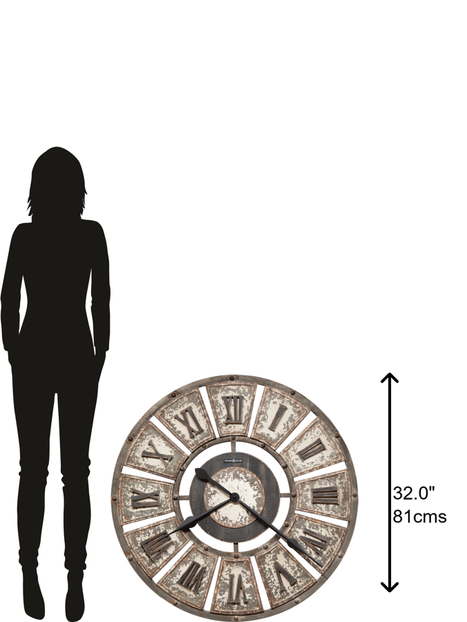 Hekman Furniture 625700 Oversized Vintage Wall Clock - Aged Metal, Distressed Finish, Roman Numerals & Quartz Movement  Edon Wall Clock 625700