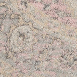 Nourison Tranquil TRA06 Machine Made Power-loomed Ornamental Border Indoor Only Vintage Farmhouse Rug Ivory Pink, Pink and Beige 100% Polypropylene 99446485496