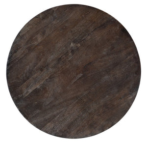 Hooker Furniture Commerce Carved Round Cocktail Table – Solid Mango Wood Top, Hand-Carved Tribal Motif, Gold Iron Base (42" X 19") 7228-80030-85